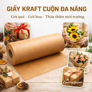 Giấy Kraft Cuộn 1kg | Khổ 30/70cm | Giấy Xi Măng Nâu Dày Mịn Dai | Gói quần áo, Gói Hoa, Quà, Gói rau, Gói Hàng Online