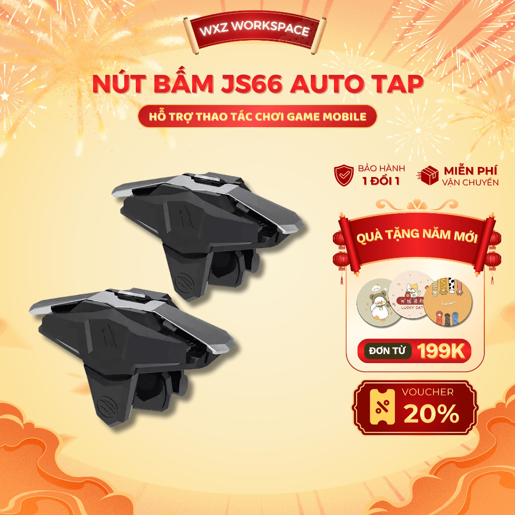 Nút Bấm Chơi Game JS66 Auto Tap Thiết Kế Cơ Học Nhạy Hỗ Trợ Điều Khiển Khi Chơi Game Trên Điện Thoại