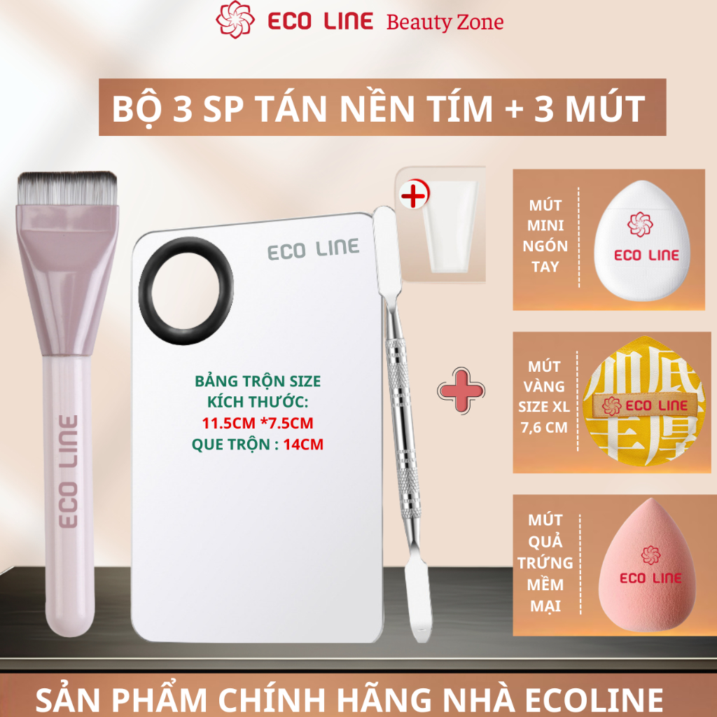 Bảng nền tán kem nền khay trộn kem nền kèm cọ tán kem nền và bảng gậy kèm mút tán kem nền