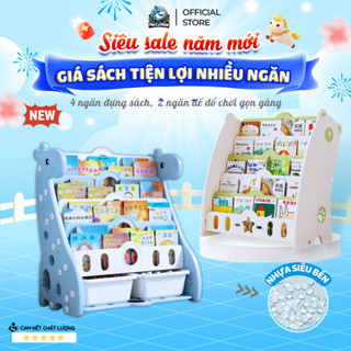 Kệ Sách Nhựa Pakey Cao Cấp Cho Bé Kèm Hộc Để Đồ Chơi, Giá Sách Chịu Lực Loại Dày Nhựa Nguyên Sinh An Toàn Cho Bé