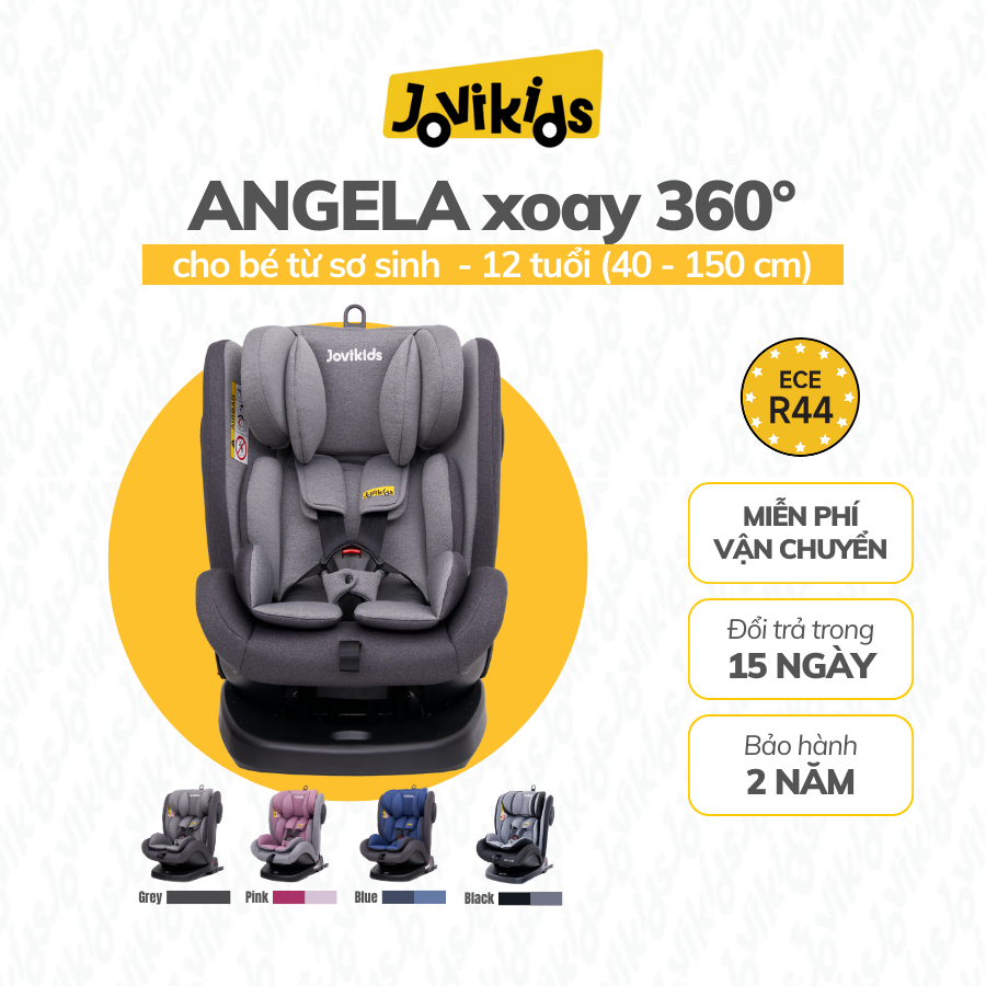 Jovikids Angela - Ghế Ô Tô Cho Bé Xoay 360 - R44 + Isofix (cho bé cao 40 - 150 cm)