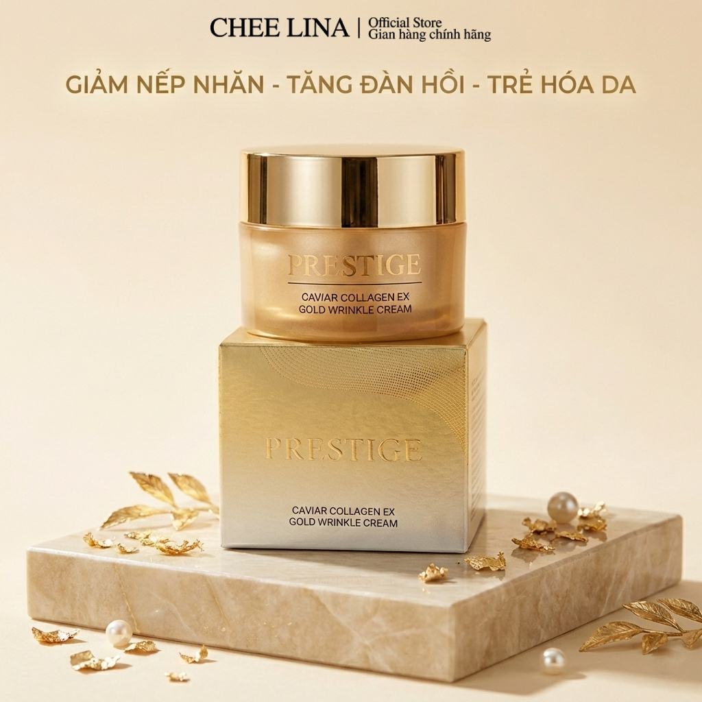 Kem Dưỡng Ban Ngày Leaders Prestige Caviar Collagen EX Gold Wrinkle Cream Da Lão Hóa 50ml | Chee Lin