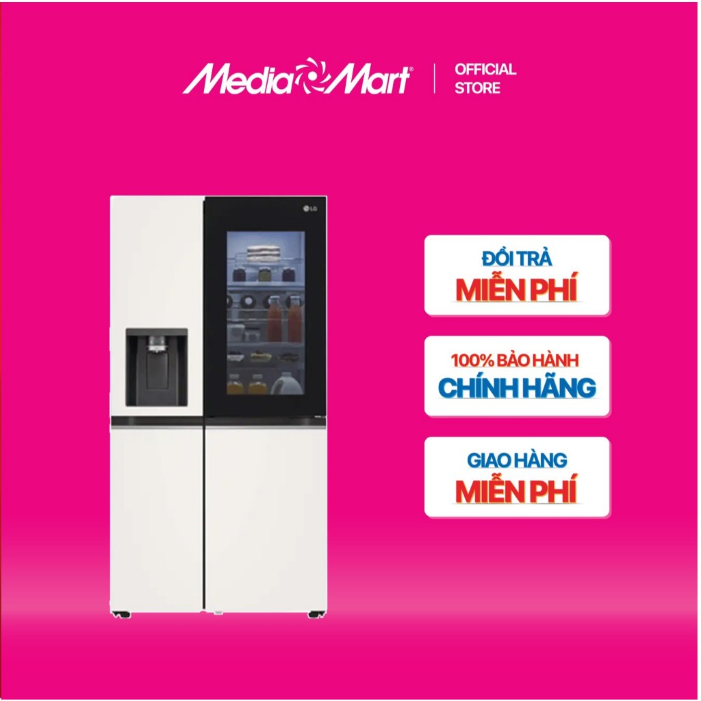 Miễn phí Ship - Tủ lạnh Side by Side 635 Lít LG Inverter GR-X257BG Bảo hành 2 năm chính hãng