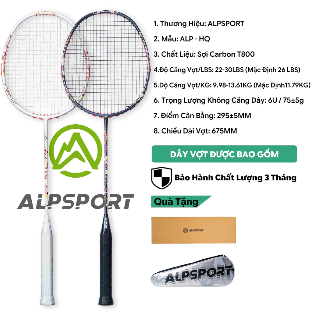 ALPSPORT HQ 6U MAX 12KG 30LBS Carbon T1100 Vợt Cầu Lông Cân Bằng Graffiti Nhật Bản Giao từ Việt Nam 