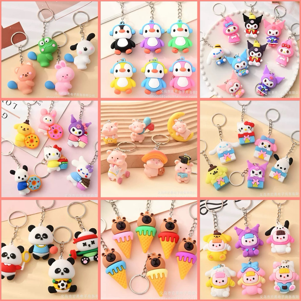 COMBO 3 Móc Khóa Thời Trang Hoạt Hình, Trái Cây Dễ Thương Cute Đeo Balo Xe Máy Tiện Lợi