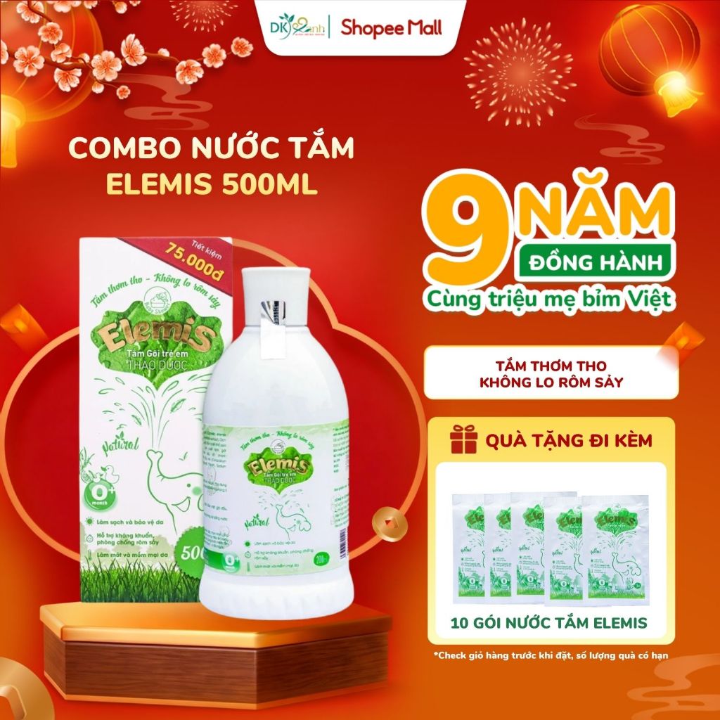 Combo 2 Chai Nước Tắm Thảo Dược Elemis Cho Trẻ Sơ Sinh Dược Khoa Xanh 500ml/chai