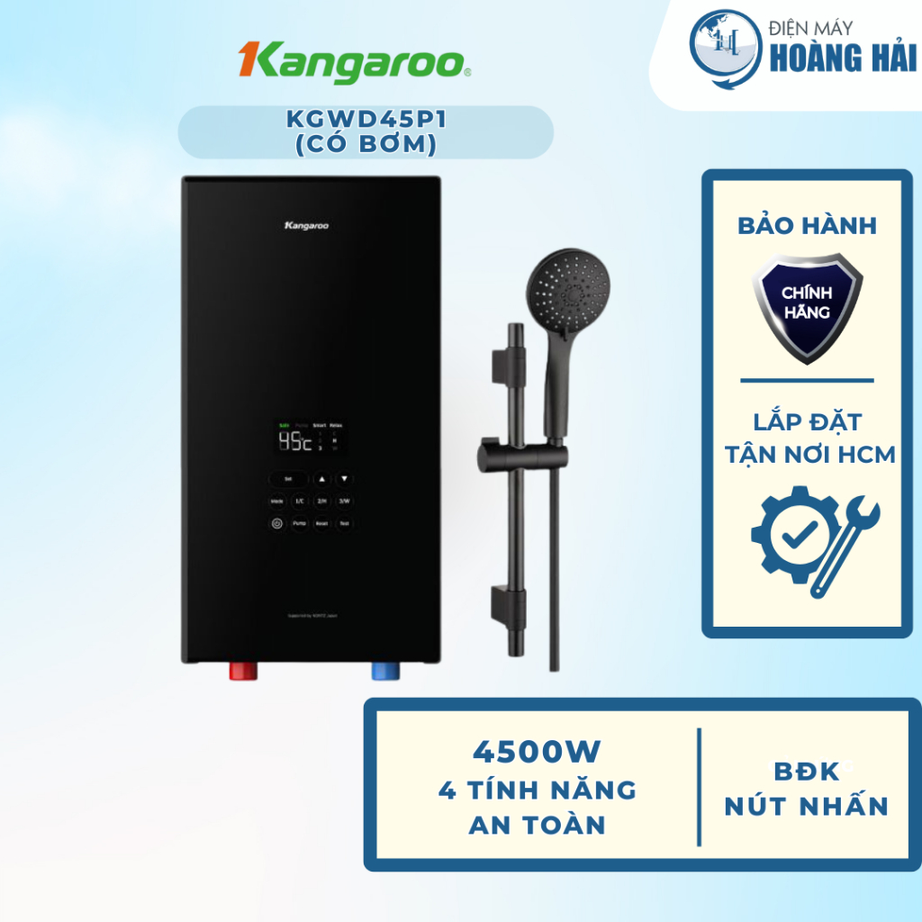 KGWD45P1 | Máy nước nóng trực tiếp Kangaroo 4500W KGWD45P1 - Hàng chính hãng