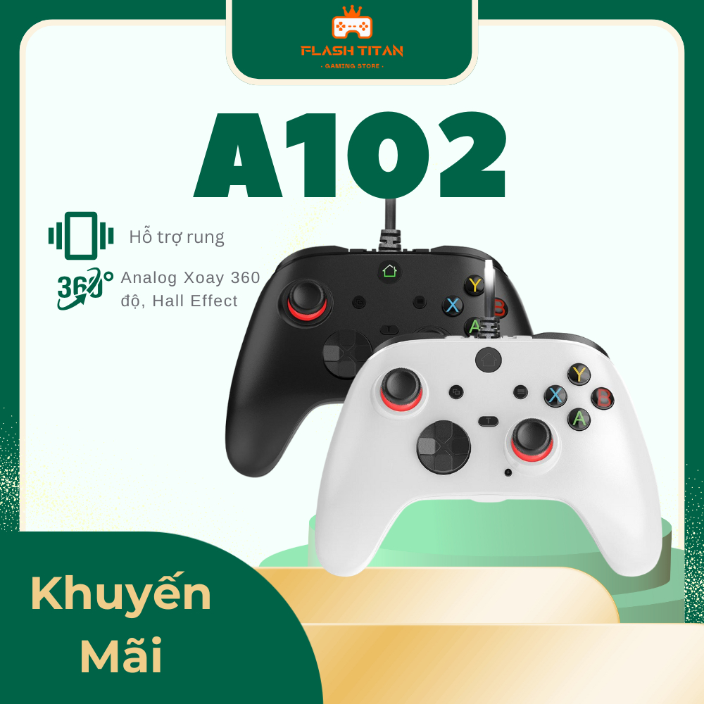 Tay Cầm Chơi Game A102L Phiên bản 2025 - Tay cầm chơi game Fo4 Analog 360 độ Hỗ trợ Macro full skill