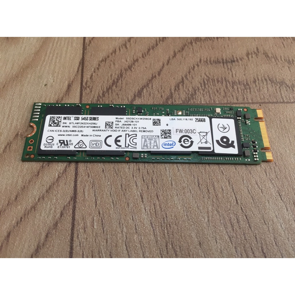 Bán SSD Intel Pro 545s Series M.2 2280 Sata III ( ko phải M2 Nvme )  256GB SSDSCKKF256G8 hàng mới ch