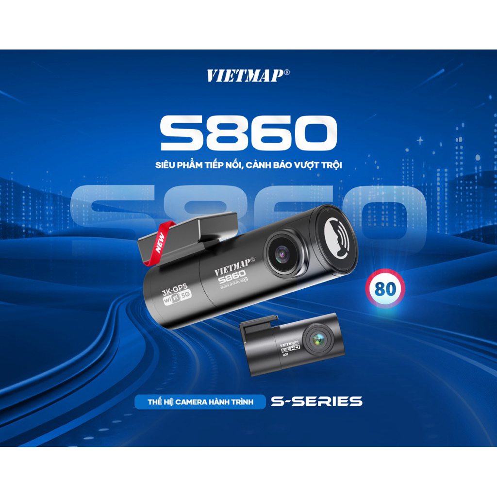 [ CAM HÀNH TRÌNH VIETMAP S860] ghi hình 3K, cam sau Full hd, có gps tặng Vietmap Live 6th