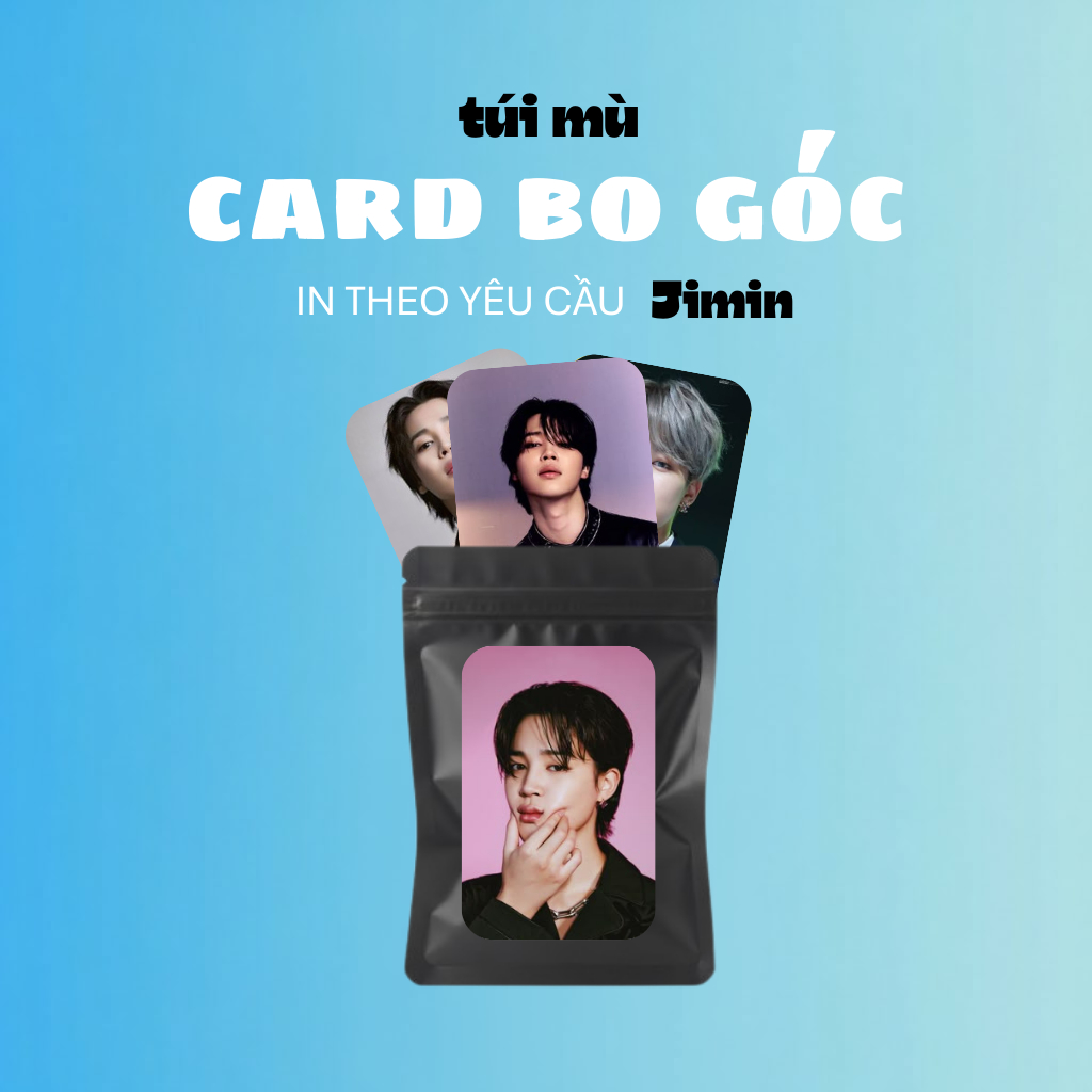[Túi mù - JIMIN] Combo 10 card bo góc Jimin BTS - In 2 mặt - In ảnh theo yêu cầu