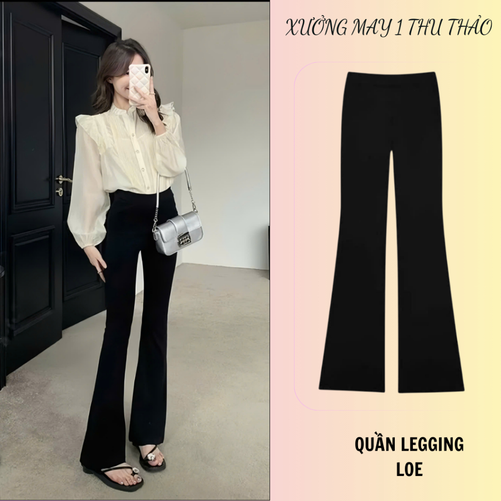 Quần ống loe nữ ống rộng dáng dài vải thun loại 1 đẹp co giãn 4 chiều-XƯỞNG…