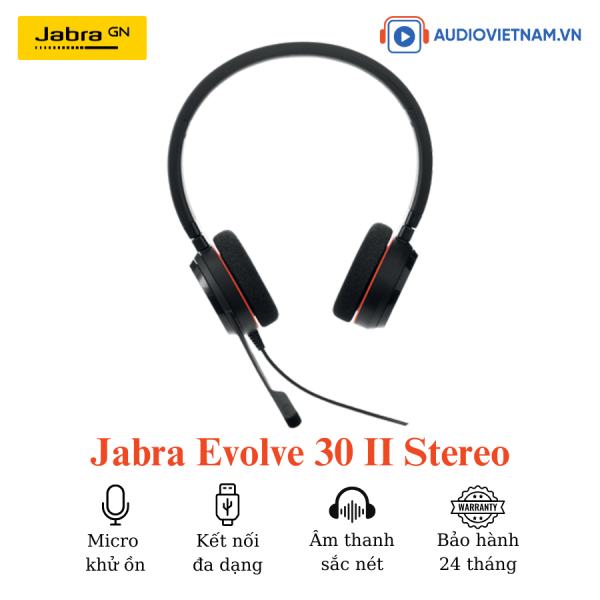 Tai Nghe Jabra Evolve 30 II MS/UC Stereo USB-C/A Adapter- Hàng chính hãng