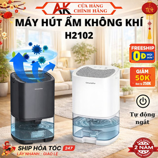 Máy Hút Ẩm Không Khí Gia Đình Phòng Ngủ H2102 Tự Động Tắt, Tiếng Êm Nhỏ, Chống Ẩm, Dung Tích 1000 ML