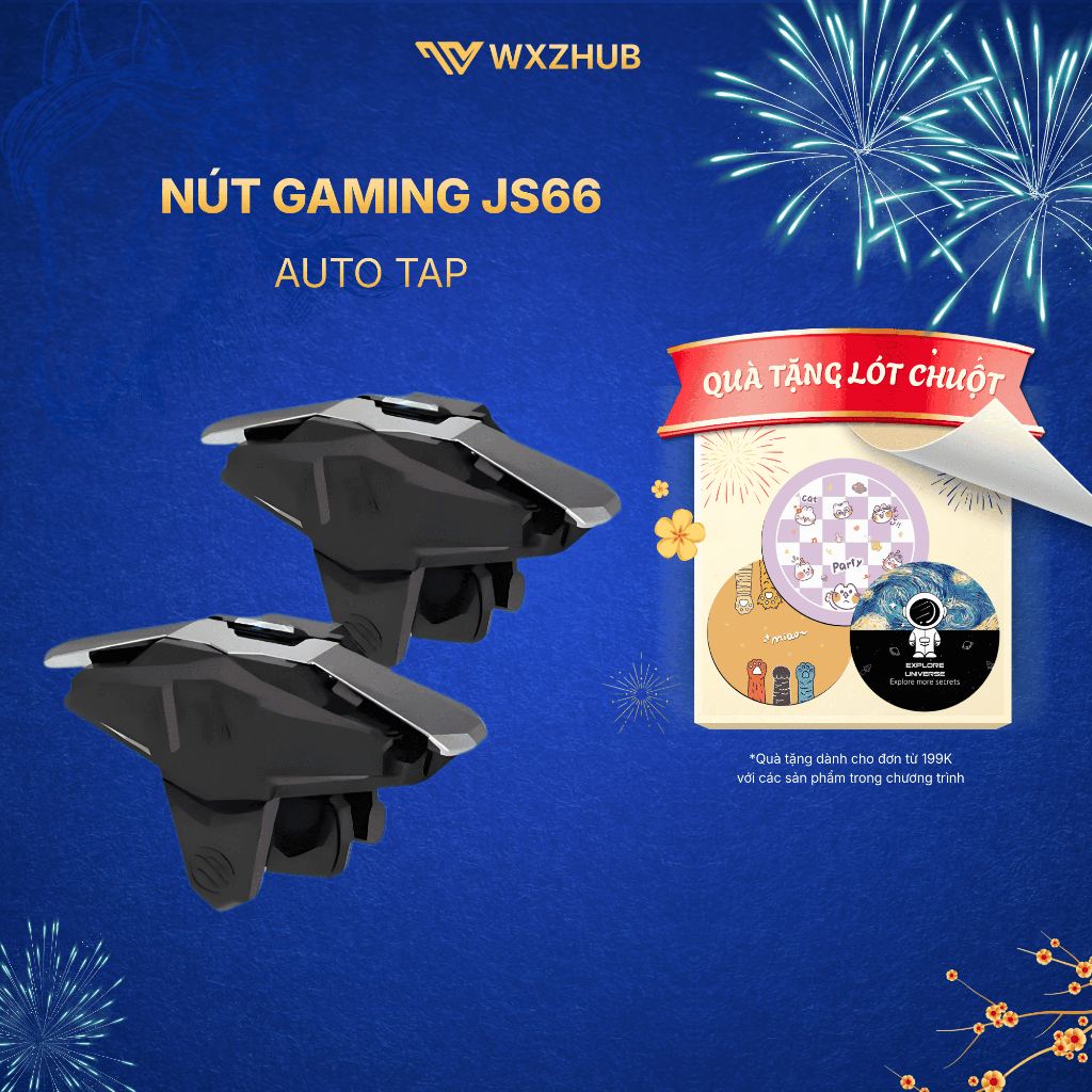 Nút Bấm Chơi Game JS66 Auto Tap, Phụ Kiện Gaming 4 Ngón, Chơi Game Cực Mượt