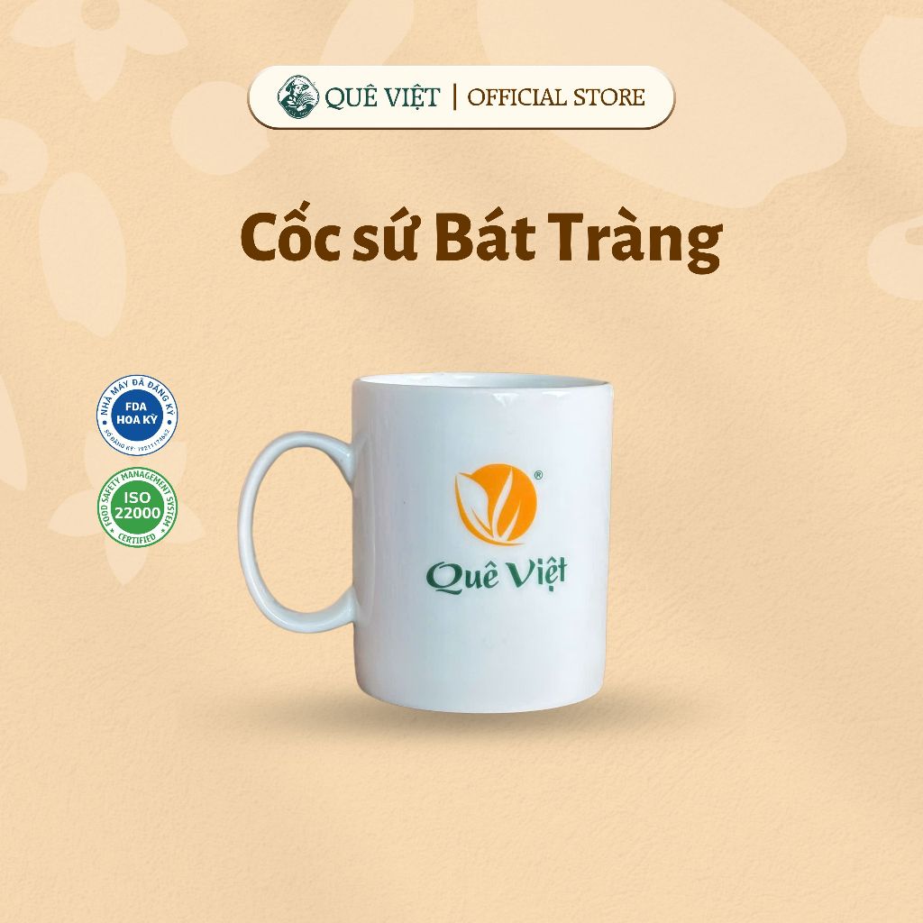 Cốc Quê Việt 300ml, cốc tráng men bát tràng