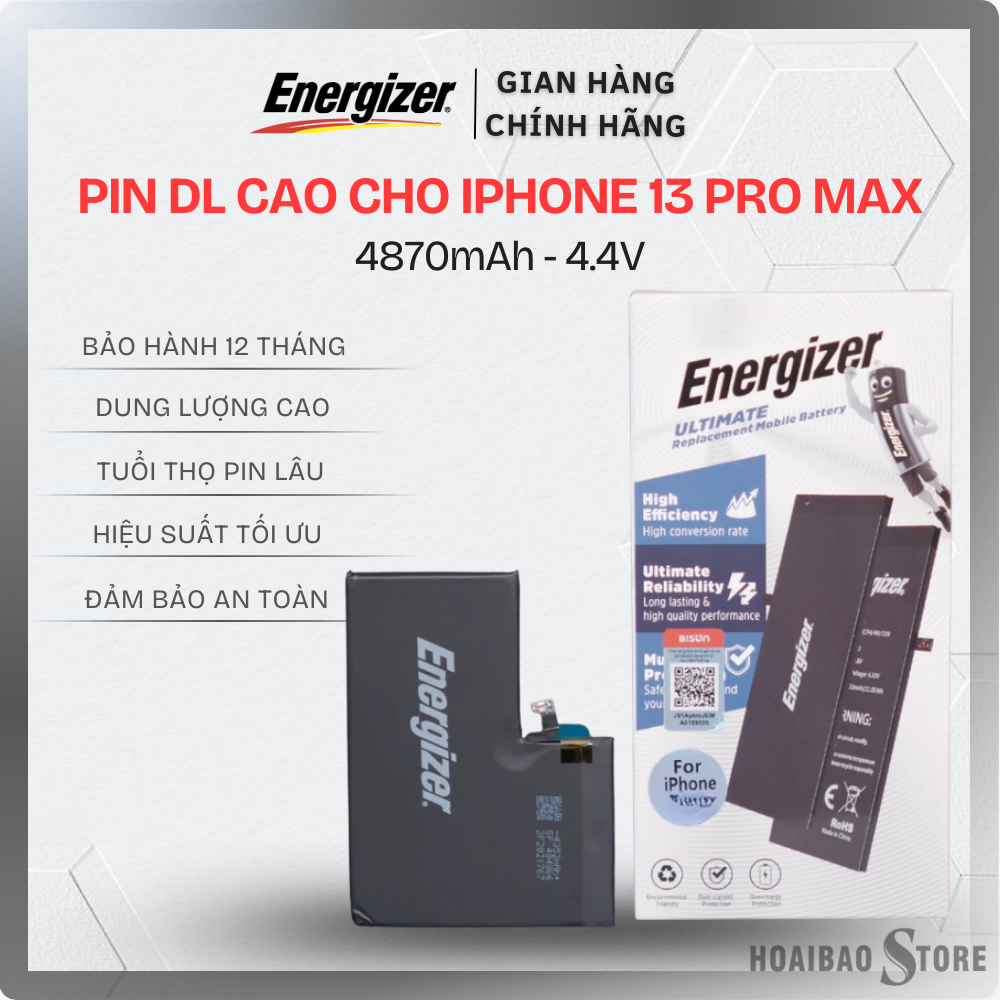 Pin Dung Lượng Cao cho iPhone 13 Pro Max chính hãng Energizer