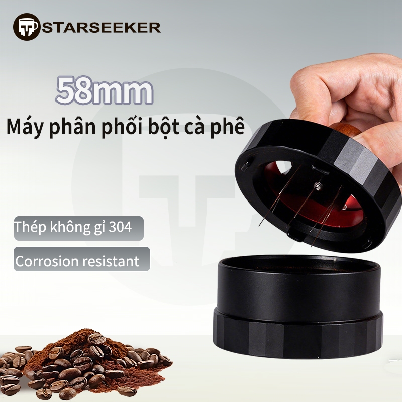 Starseeker Máy phân phối bột cà phê Dụng cụ đánh tơi bột cà phê 51/53/58mm WDT tools needle distribu
