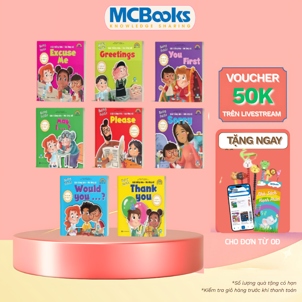 Sách - Bộ 8 cuốn sách Tiếng Anh Being Polite - Vui ứng xử (Lẻ/Combo)