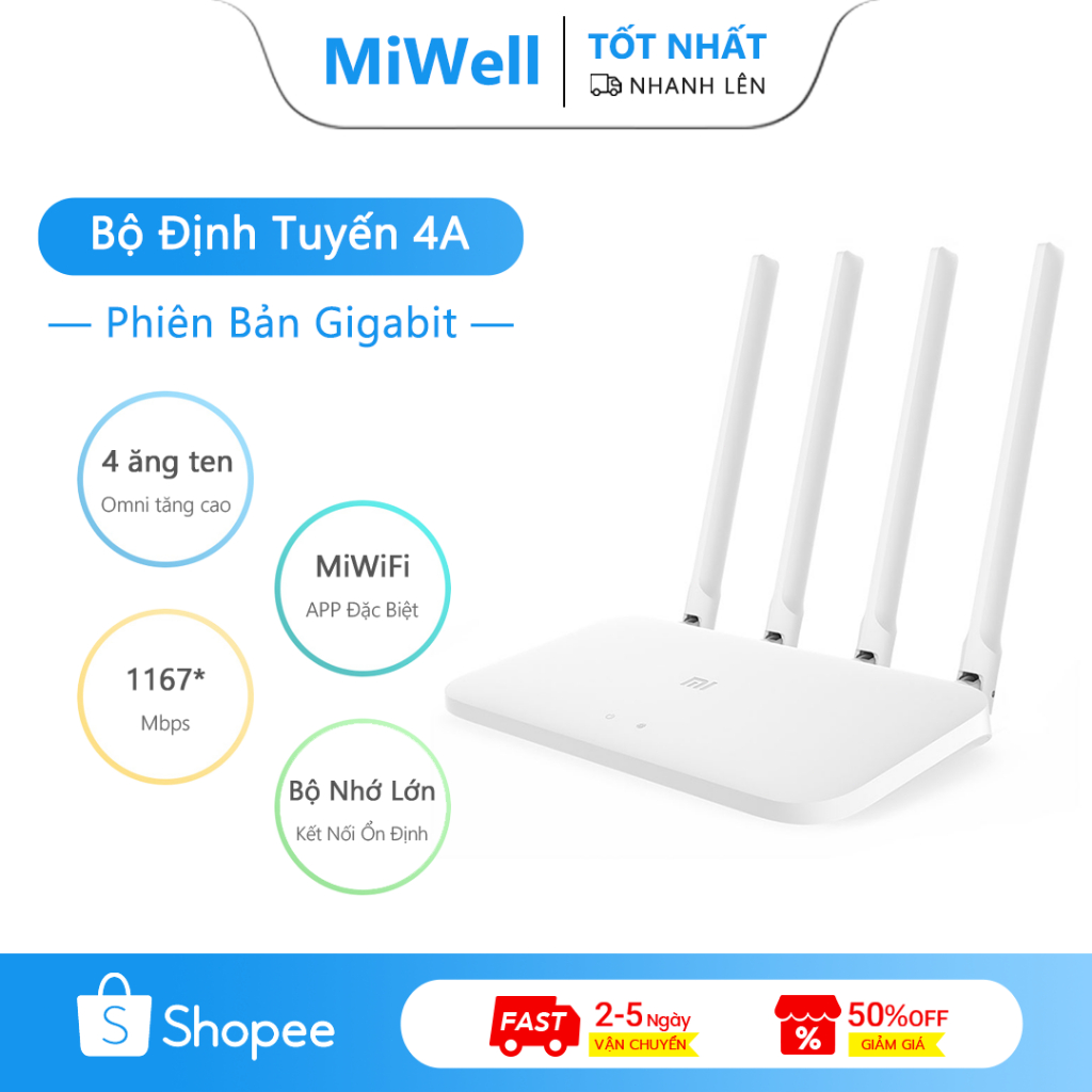Xiaomi Bộ định tuyến Wi-Fi 4A AC1200 Gigabit Edition CPU Bộ định tuyến mạng 128MB lõi kép cho văn ph