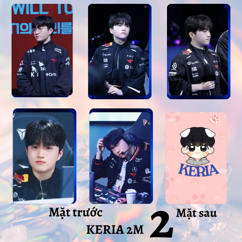 Set 5 card Keria T1 - 2025 1 mặt - 2 mặt siêu HOT ép plastic