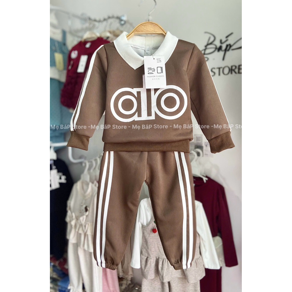 Bộ nỉ ALO cổ bẻ viền sọc