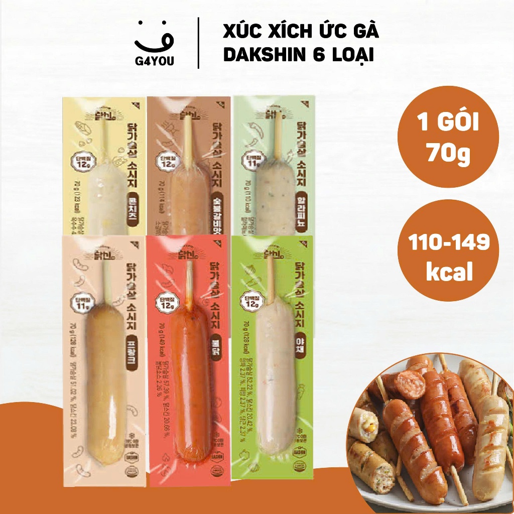 [HN] Xúc Xích Ức Gà Xiên Que Ít Kcal 6 Vị