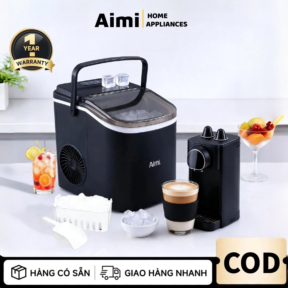 🧊Máy làm đá viên mini Aimi 9 viên đá 8-10 phút Làm đá nhanh Bảo hành 12 tháng