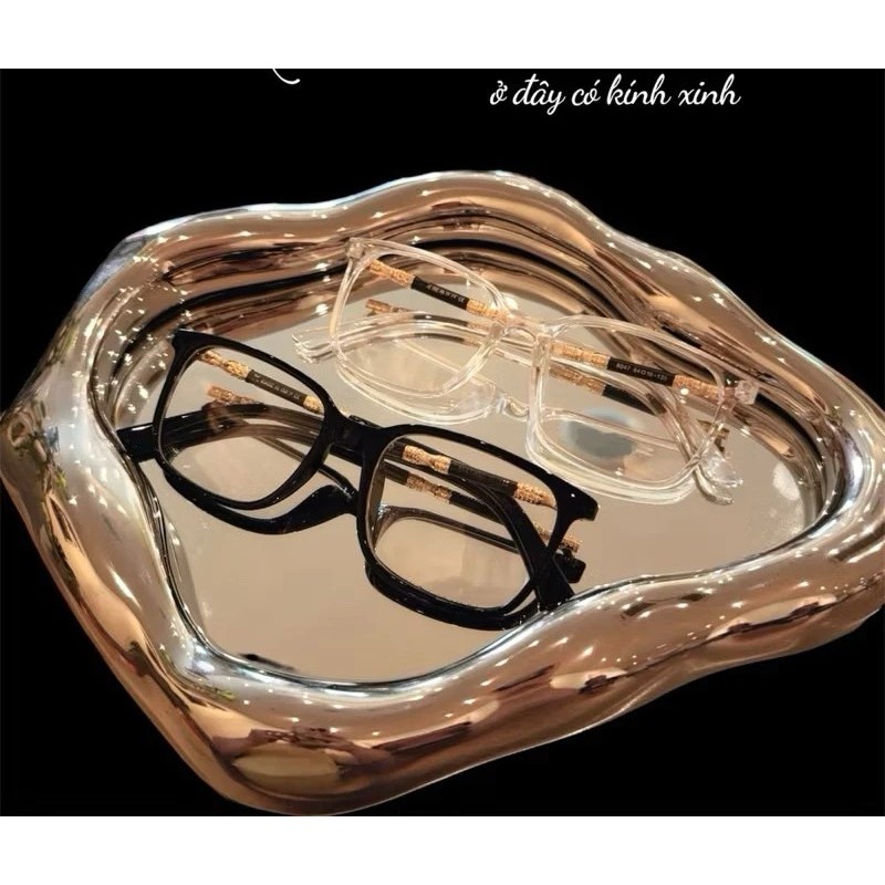 [Peinn] Gọng kính vuông Bự Store unisex cho nam nữ nhựa đen trắng trong suốt MS 11