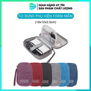 Túi đựng phụ kiện điện thoại, túi công nghệ,  cáp sạc tai nghe, túi đựng sạc dựng phòng tiện lợi (19x12x3.5 cm)