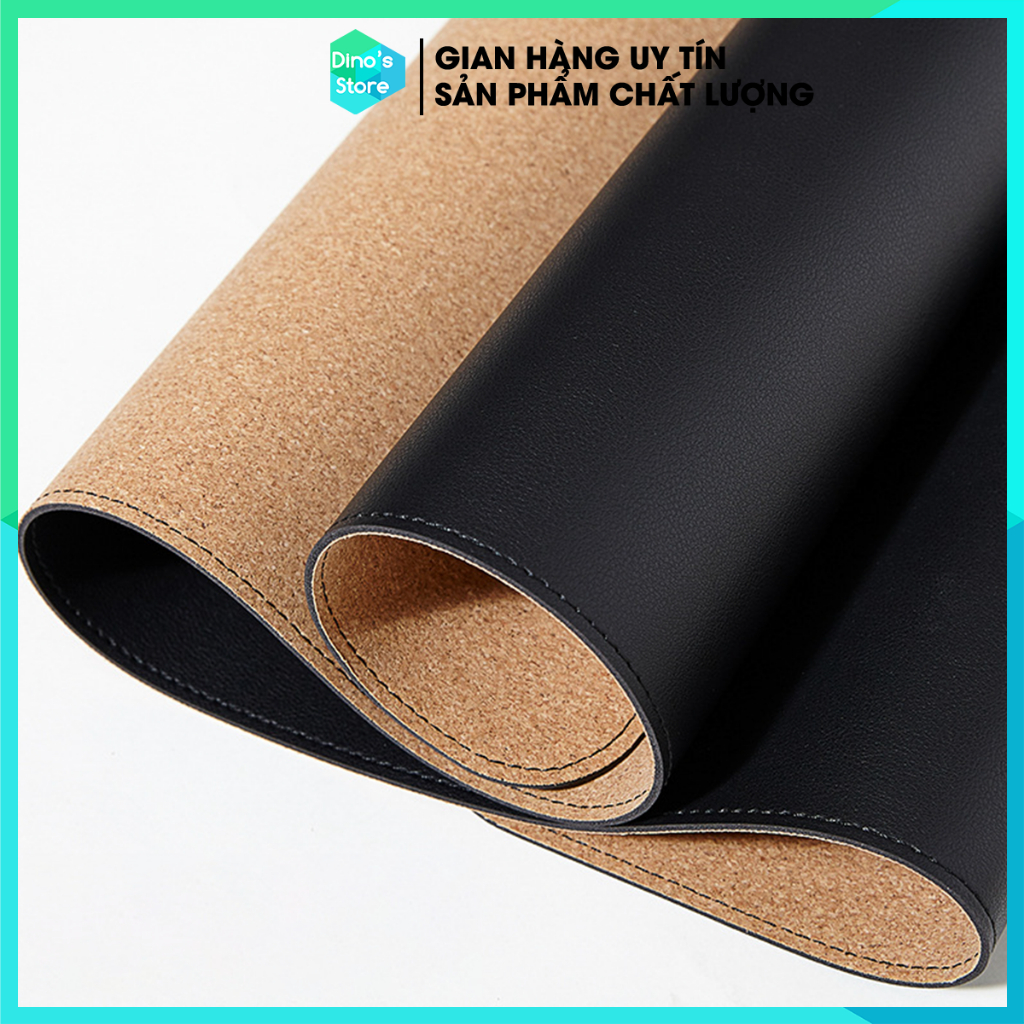 Lót chuột da cao cấp PU và Cord deskmat da khâu viền hai mặt pad da thảm da trải bàn deco trang trí cao cấp