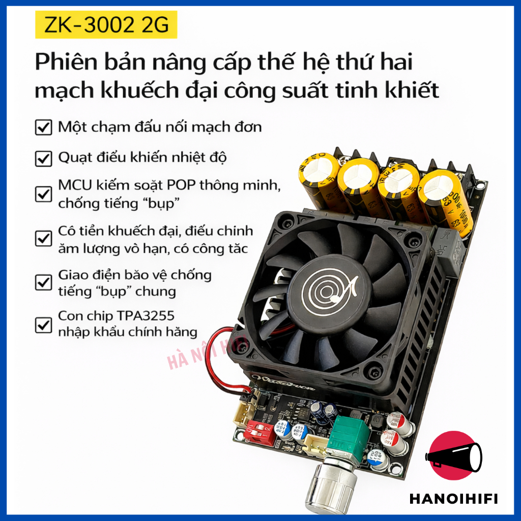ZK 3002 2G , Mạch khuyếch đại âm thanh thế hệ thứ 2 có thể chơi MONO 600w hoặc 2 kênh 300w
