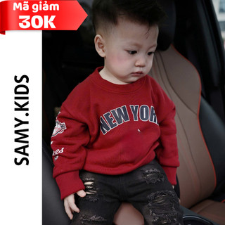 Áo Nỉ Sweater New York Cho Bé Trai Bé Gái Sammy.Kids – Áo Nỉ Cổ Tròn Thu Đông In Chữ NY Phong Cách Thể Thao