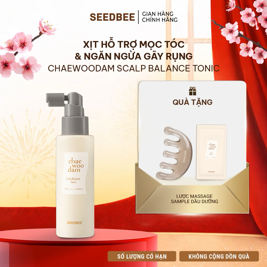 [SEEDBEE] XỊT DƯỠNG TÓC GIÚP DA ĐẦU KHỎE, HỖ TRỢ GIẢM RỤNG SEEDBEE CHAEWOODAM SCALP BALANCE TONIC 10