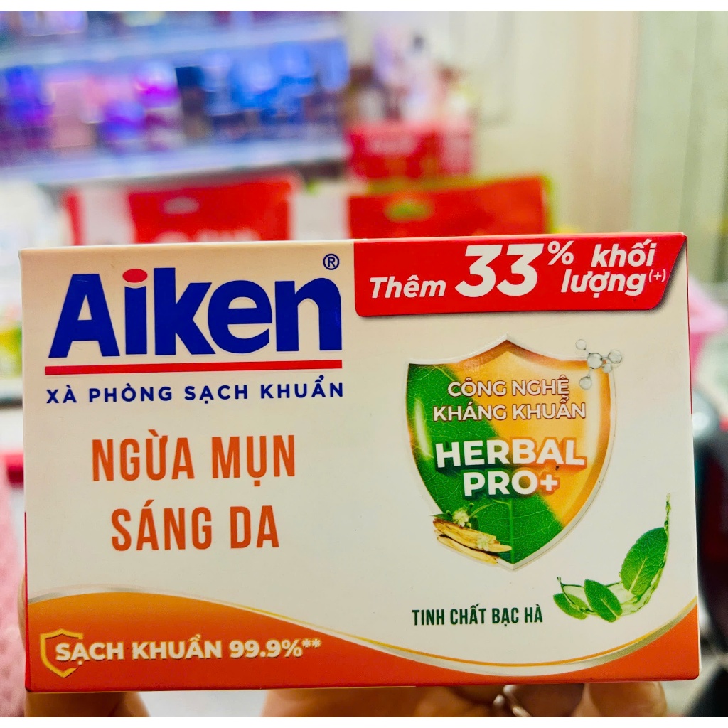Xà Bông Tắm Aiken Dành Cho Gia Đình Tinh Chất Bạc Hà 120g