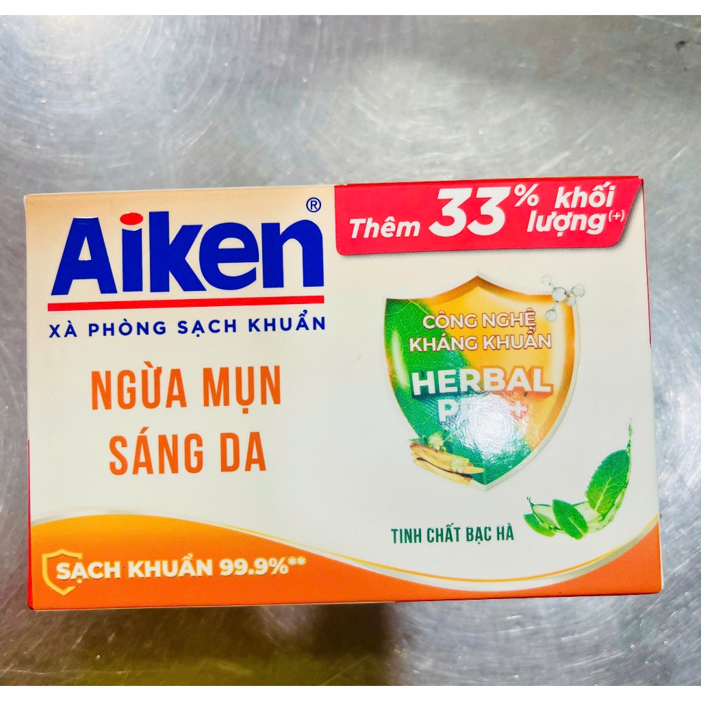 Xà Bông Cục Sạch Khuẩn Aiken 120g ngừa mụn sáng da