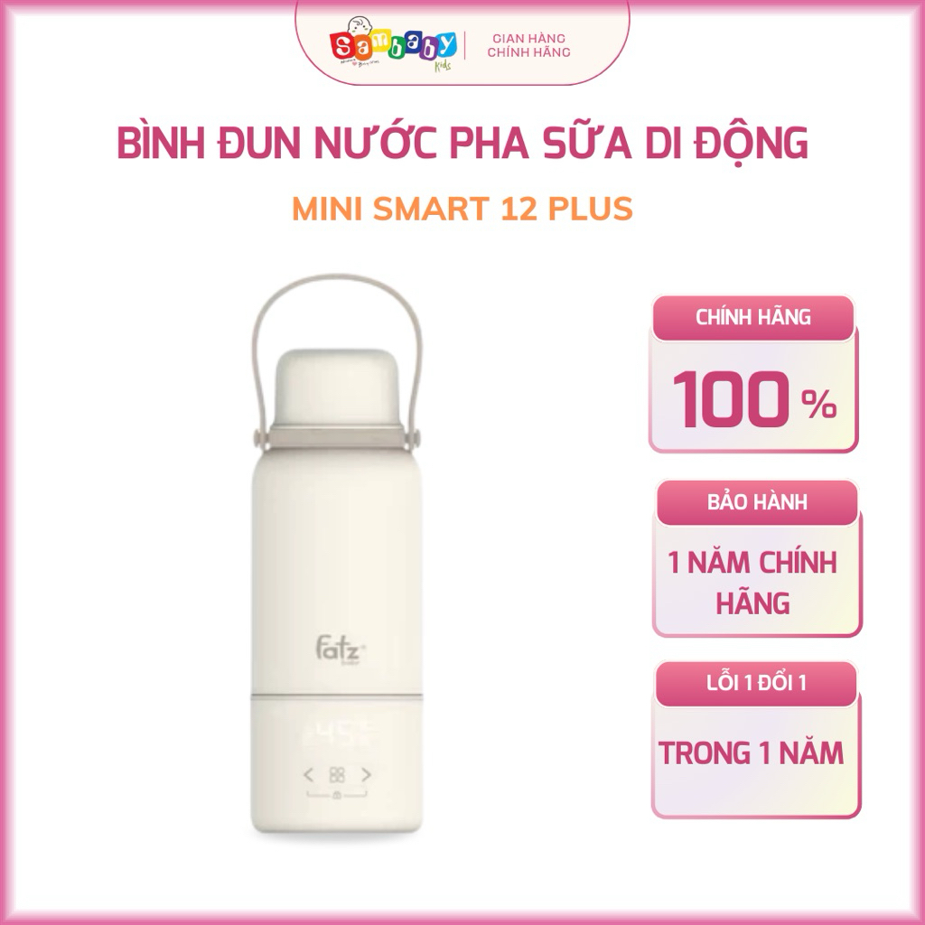 Bình đun nước hâm nước pha sữa di động Fatzbaby Mini Smart 12 Plus FB3632FD