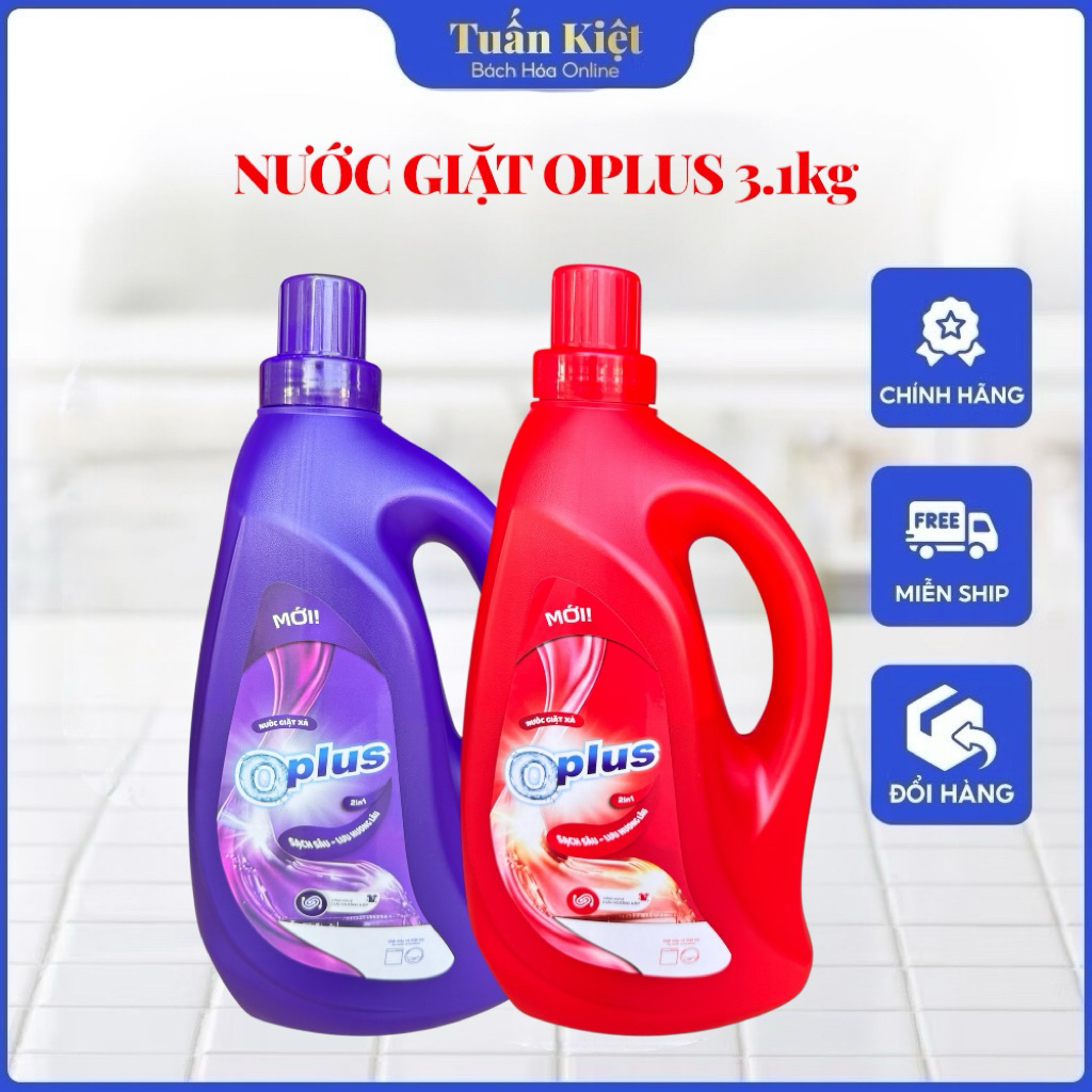 Nước Giặt xả Oplus 3.1kg, giặt xả 2in1, công nghệ lưu hương thơm lâu mềm vải, can 3.1kg