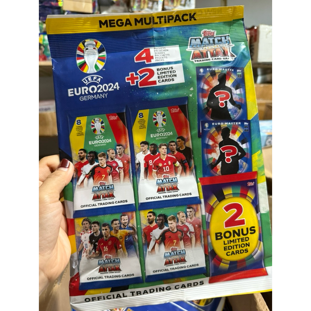[ Mega Multi Pack ] Túi Chứa Gói Thẻ Topps Match Attax Euro 2024 ( 34 Thẻ )