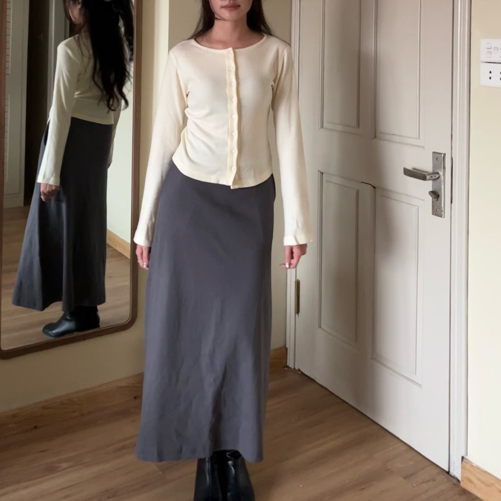 ✿ Wool cardigan ✿ Áo len cardigan tối giản thanh lịch màu trắng kem PAAES [ảnh thật]
