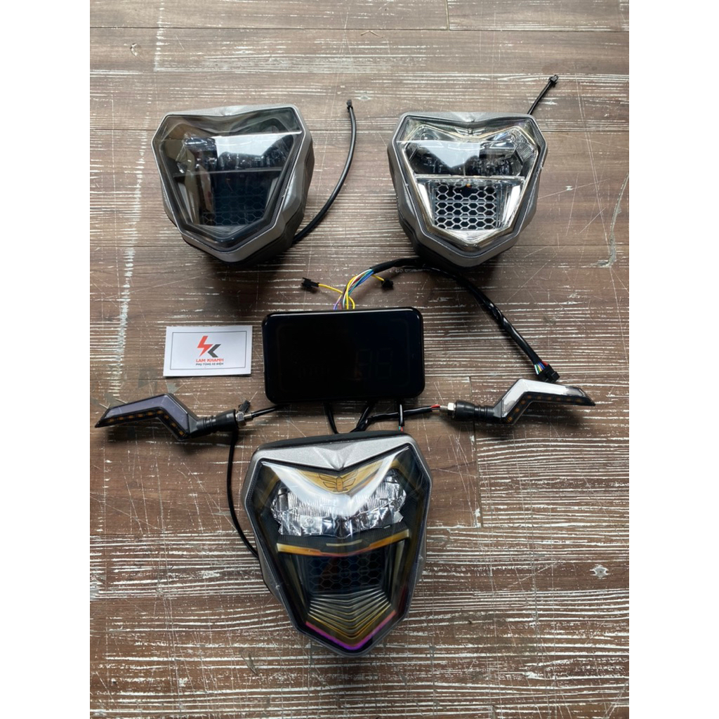 Đèn Zinpat dùng cho xe điện 133M mẫu mới ( kèm pat bắt đèn), Đầu đèn Zinpat mẫu mới dùng cho xe điện