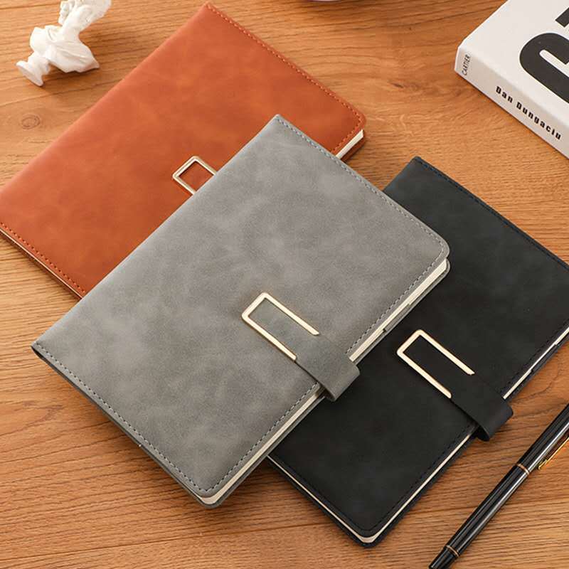 Minkey Sổ Tay Ghi Chép Chất Liệu Da PU Dày 80G A5 200 Trang Cao Cấp Notebook Tập Lên Kế Hoạch