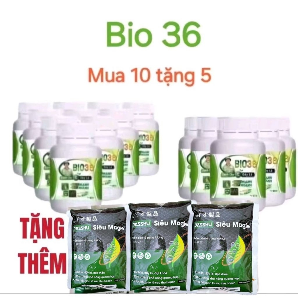 Combo 15 hũ Bio 36 (tặng thêm 3 gói siêu magie kẽm 500g/gói).Kích rễ nhanh, Bio 36 kích rễ, bio 36 h