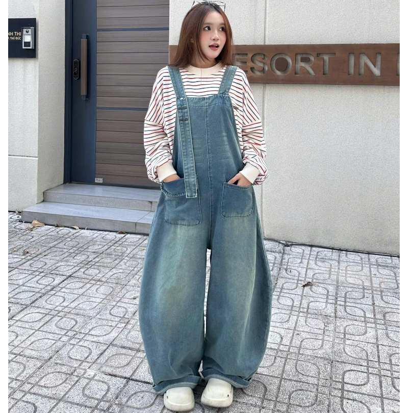 Quần Yếm Jeans SSS.A Form Unisex Túi Rộng Cá Tính | SSSTore.Aesthetic | BigBuy360 - bigbuy360.vn