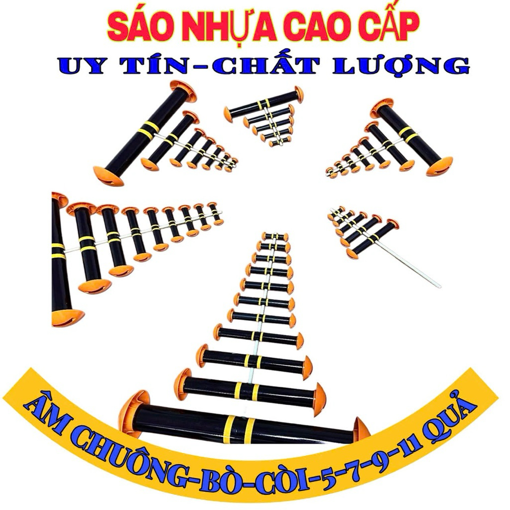 Sáo Diều nhựa cao cấp siêu nhẹ ,siêu bền sáo chuông,bò,còi 5-7-9-11 quả