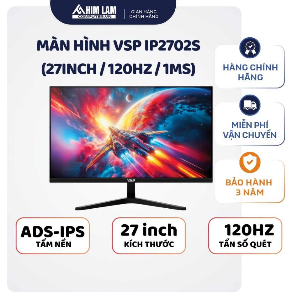 Màn Hình VSP IP2702S (27inch / ADS / FHD / 120Hz / 1ms) Mới _ Hàng Chính Hãng Full VAT