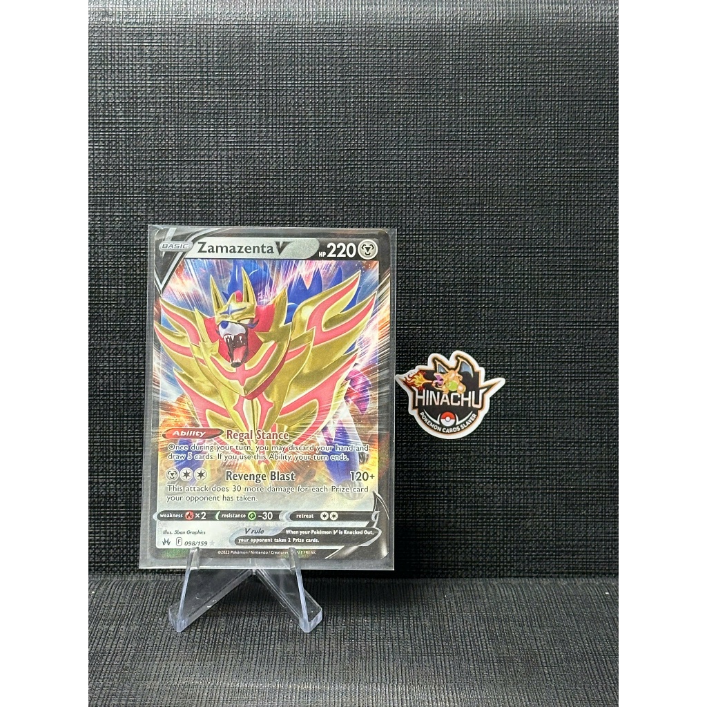Thẻ bài pokemon | Zamazenta V #98 Pokemon Crown Zenith | Hàng chính hãng TCG