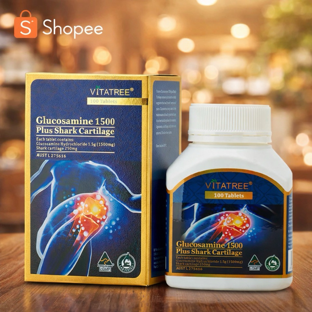 Glucosamine 1500 Plus Shark Cartilage – Vitatree (Úc) Hộp 80 viên