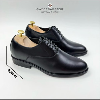 { Mẫu Mới Cao 6,5cm } Giày Tây Nam Tăng Chiều Cao 6,5cm - Giày Oxfofd Công Sở Tăng Cao- Da Bò Cao Cấp - Đế Khâu - Bh 12T