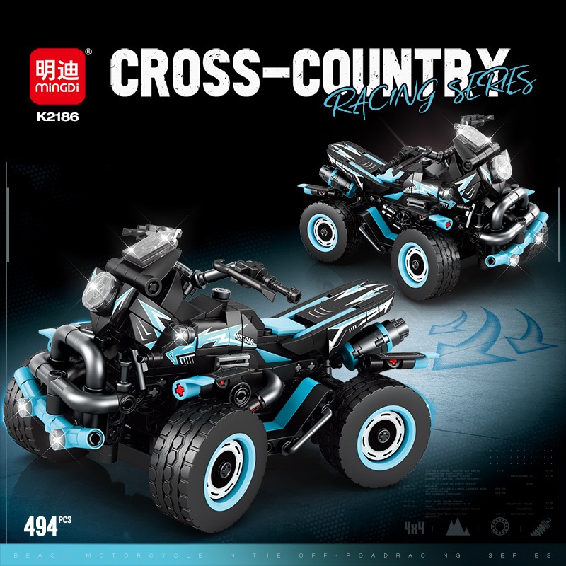 Đồ Chơi Lắp Ráp Xe Đua Địa Hình Cross-Country 494 Chi Tiết - Mô Hình Xe Off-Road Racing Mindi Cho Bé